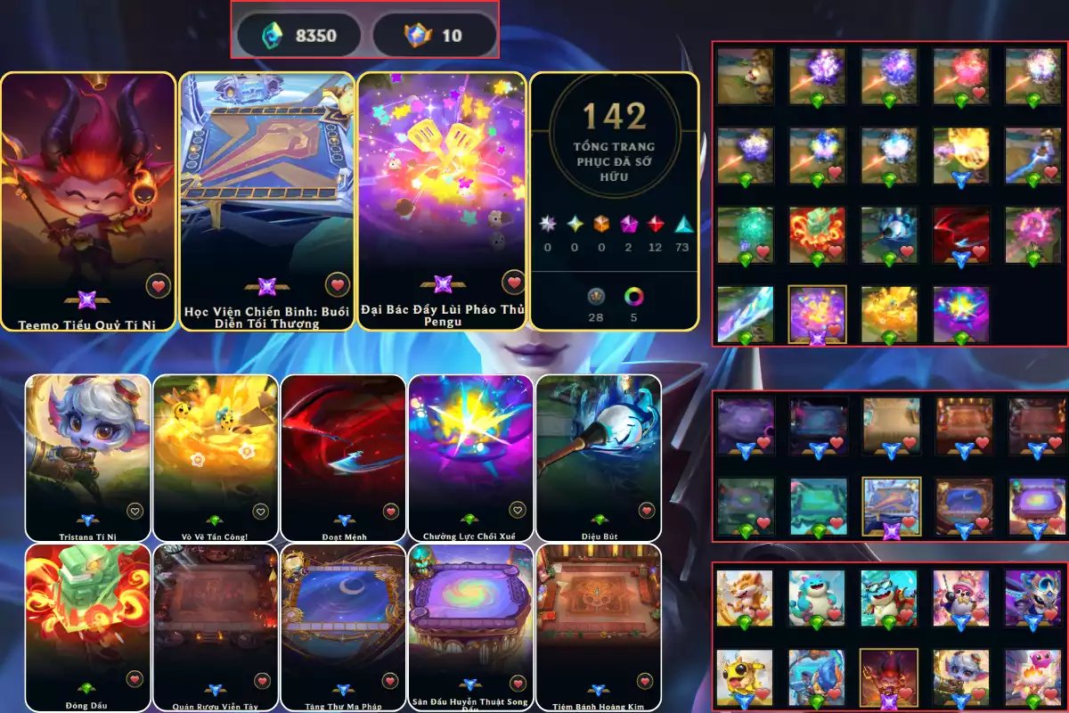 Combo Temmo +sàn + 10 huy chương thần thoại